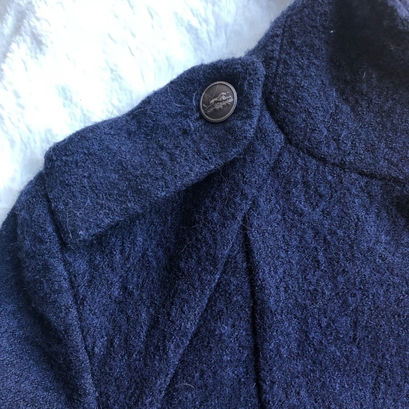 Navy wool peplum coat - Picture 4 of 5
